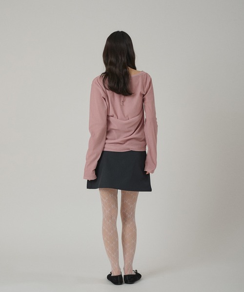 MUHET（ミュエータ）の「【set item】sheer velour long t-shirt & halter neck camisole / シアーベロアロングTシャツ＆ホルターネックキャミソール（Tシャツ/カットソー・レディース・ライトブルー/アイボリー/ブラウン/ネイビー/ピンク・FREE）」の19枚目の写真