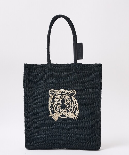 The Bagmati（ザバグマティ）の「【BAGMATI】ANIMAL BAG アニマル刺繍 かご トート バッグ（トートバッグ・レディース・ベージュ/ブラック・フリー）」の2枚目の写真