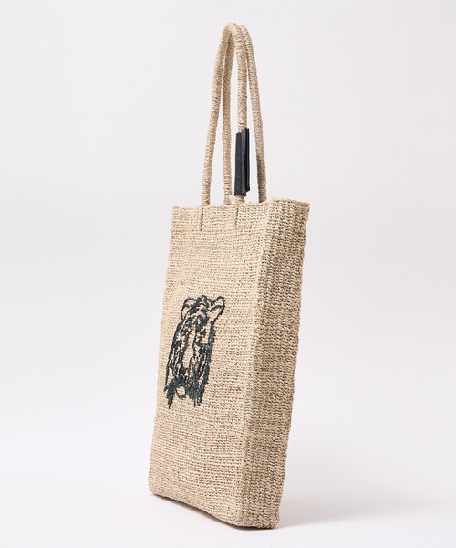 The Bagmati（ザバグマティ）の「【BAGMATI】ANIMAL BAG アニマル刺繍 かご トート バッグ（トートバッグ・レディース・ベージュ/ブラック・フリー）」の3枚目の写真