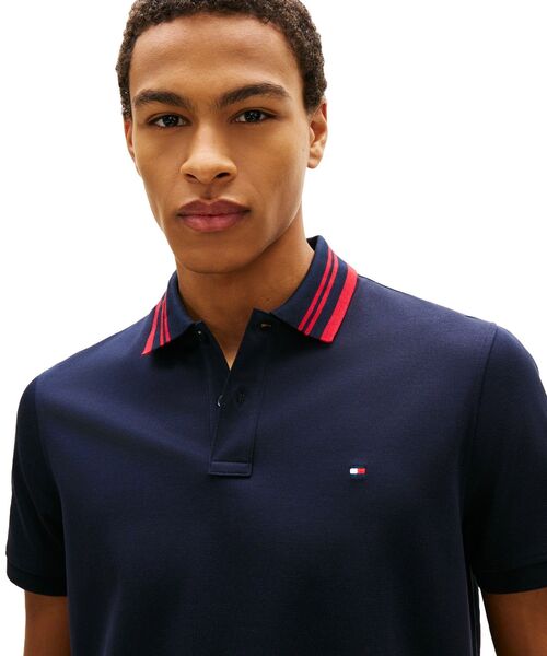 TOMMY HILFIGER（トミーヒルフィガー）の「ショートスリーブポロシャツ（ポロシャツ・メンズ・レッド/マルチ/ホワイト・MEDIUM/SMALL/LARGE/X-LARGE）」の4枚目の写真