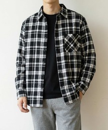 ネル起毛長袖チェックシャツ