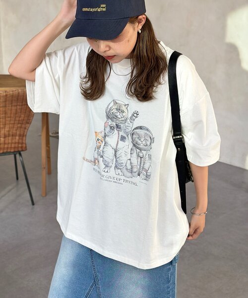 CPCM(シーピーシーエム)の「※品番変更 古着ライクアニマルT(Tシャツ/カットソー・レディース・ブラック/ホワイト系その他/ホワイト/ネイビー・MEDIUM/LARGE)」の3枚目の写真