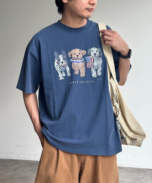 CPCM(シーピーシーエム)の「※品番変更 古着ライクアニマルT(Tシャツ/カットソー・レディース・ブラック/ホワイト系その他/ホワイト/ネイビー・MEDIUM/LARGE)」の1枚目の写真