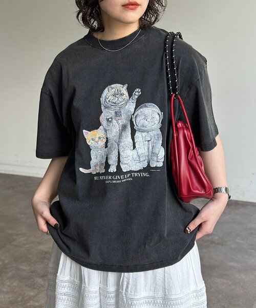 CPCM(シーピーシーエム)の「※品番変更 古着ライクアニマルT(Tシャツ/カットソー・レディース・ブラック/ホワイト系その他/ホワイト/ネイビー・MEDIUM/LARGE)」の4枚目の写真