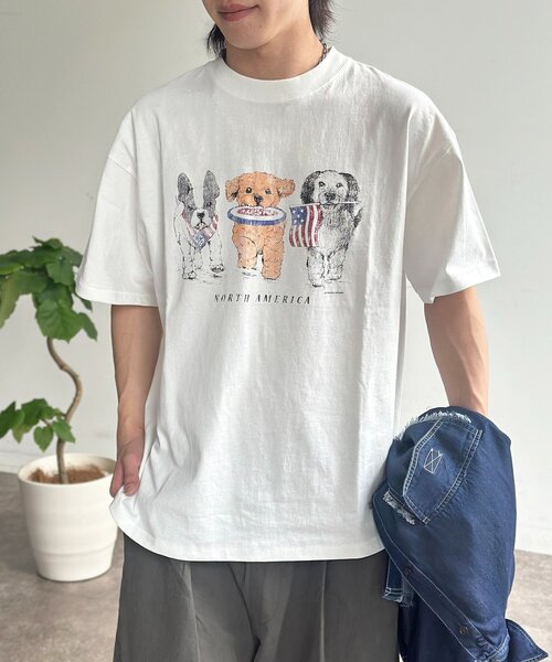 CPCM(シーピーシーエム)の「※品番変更 古着ライクアニマルT(Tシャツ/カットソー・レディース・ブラック/ホワイト系その他/ホワイト/ネイビー・MEDIUM/LARGE)」の8枚目の写真