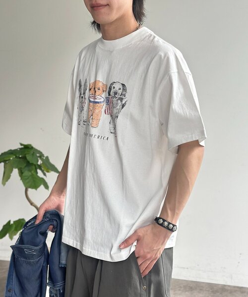 CPCM(シーピーシーエム)の「※品番変更 古着ライクアニマルT(Tシャツ/カットソー・レディース・ブラック/ホワイト系その他/ホワイト/ネイビー・MEDIUM/LARGE)」の9枚目の写真