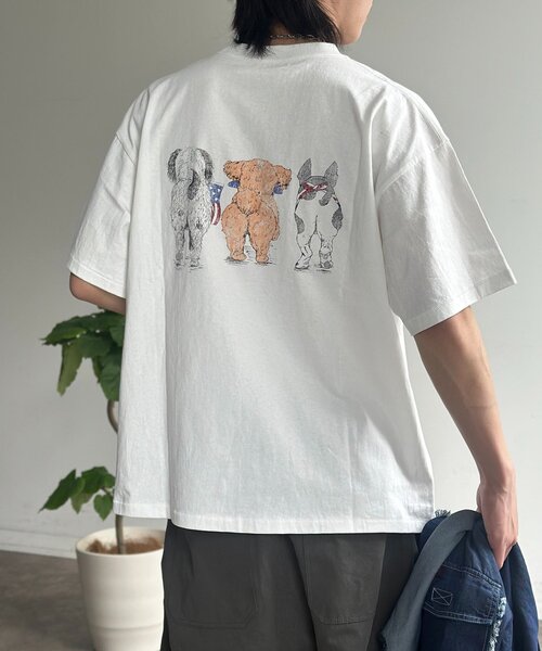 CPCM(シーピーシーエム)の「※品番変更 古着ライクアニマルT(Tシャツ/カットソー・レディース・ブラック/ホワイト系その他/ホワイト/ネイビー・MEDIUM/LARGE)」の10枚目の写真