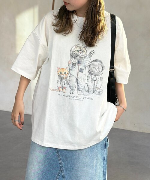 CPCM(シーピーシーエム)の「※品番変更 古着ライクアニマルT(Tシャツ/カットソー・レディース・ブラック/ホワイト系その他/ホワイト/ネイビー・MEDIUM/LARGE)」の22枚目の写真