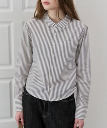 GIUNON | round collar stripe shirt / ラウンドカラーストライプシャツ(シャツ/ブラウス)