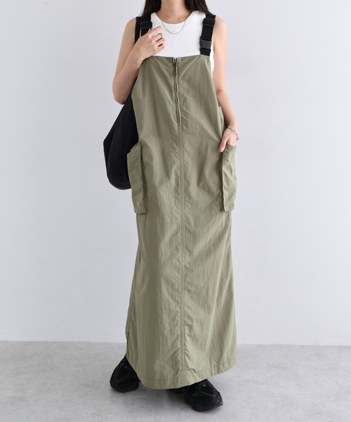 ANME（アンメ）の「接触冷感/UVカット(UPF50＋)/撥水加工ナイロンワンピース（ワンピース・レディース・グレー/ブラウン/ネイビー/ライトカーキ/ブラック/チャコールグレー・M/L）」の5枚目の写真
