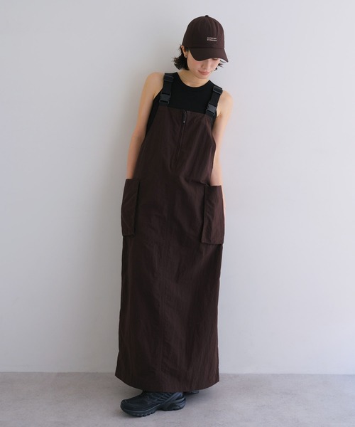 ANME（アンメ）の「接触冷感/UVカット(UPF50＋)/撥水加工ナイロンワンピース（ワンピース・レディース・グレー/ブラウン/ネイビー/ライトカーキ/ブラック/チャコールグレー・M/L）」の4枚目の写真