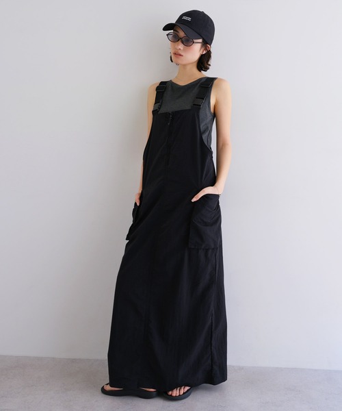 ANME（アンメ）の「接触冷感/UVカット(UPF50＋)/撥水加工ナイロンワンピース（ワンピース・レディース・グレー/ブラウン/ネイビー/ライトカーキ/ブラック/チャコールグレー・M/L）」の2枚目の写真