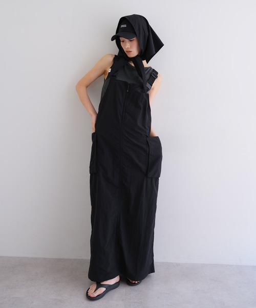 ANME（アンメ）の「接触冷感/UVカット(UPF50＋)/撥水加工ナイロンワンピース（ワンピース・レディース・グレー/ブラウン/ネイビー/ライトカーキ/ブラック/チャコールグレー・M/L）」の7枚目の写真