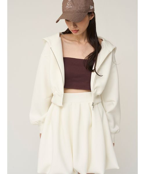 SNIDEL（スナイデル）の「フーディーダイバーセットアップ（ワンピース・レディース・グレー/ホワイト/ラベンダー・1/0）」の13枚目の写真