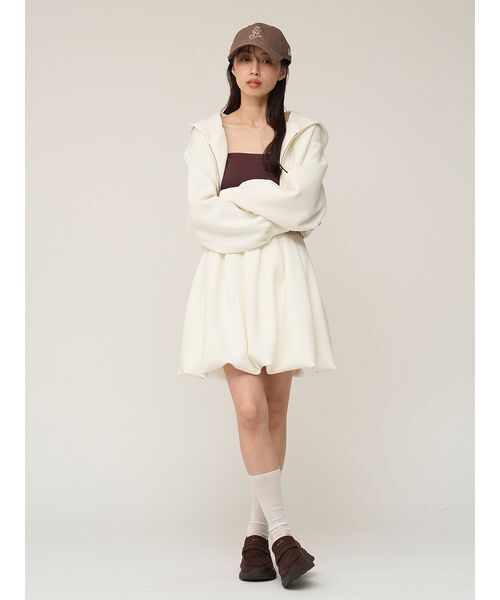 SNIDEL（スナイデル）の「フーディーダイバーセットアップ（ワンピース・レディース・グレー/ホワイト/ラベンダー・1/0）」の6枚目の写真