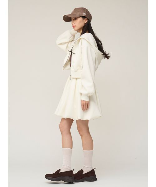 SNIDEL（スナイデル）の「フーディーダイバーセットアップ（ワンピース・レディース・グレー/ホワイト/ラベンダー・1/0）」の7枚目の写真