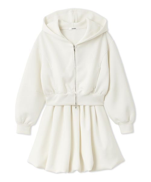 SNIDEL（スナイデル）の「フーディーダイバーセットアップ（ワンピース・レディース・グレー/ホワイト/ラベンダー・1/0）」の10枚目の写真