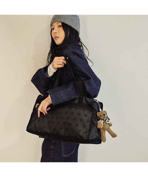 HIGHLOOP（ハイループ）の「ボストンウィークエンダーバッグミディアム（ボストンバッグ・レディース・ネイビー/ベージュ/ブラック/アッシュグレー/キャメル/チョコ・FREE）」の2枚目の写真
