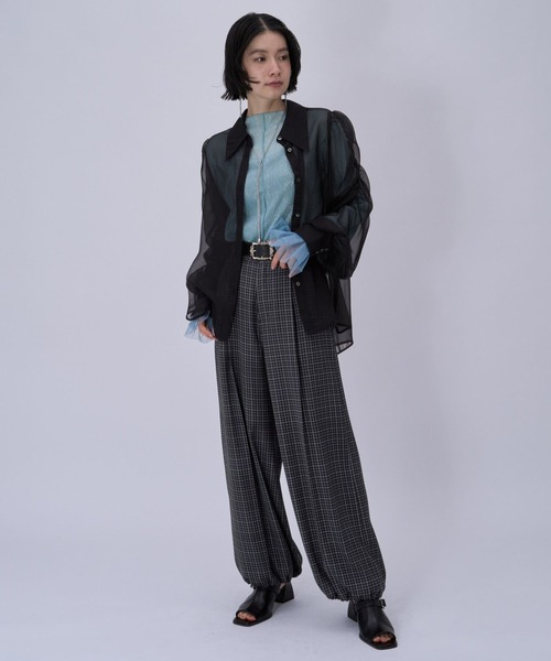 HARE（ハレ）の「2WAYトロミワイドパンツ(HARE)（その他パンツ・レディース・ブラック/グリーン/チェック・FREE）」の6枚目の写真
