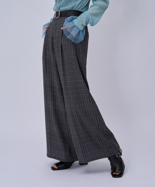 HARE（ハレ）の「2WAYトロミワイドパンツ(HARE)（その他パンツ・レディース・ブラック/グリーン/チェック・FREE）」の12枚目の写真