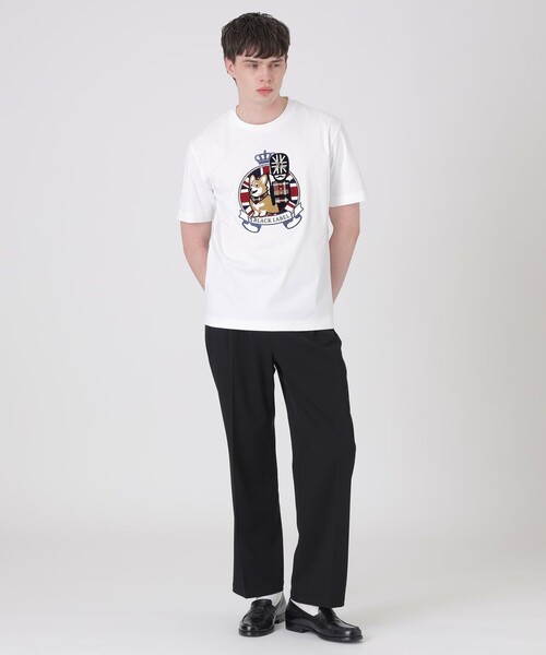 BLACK LABEL CRESTBRIDGE(ブラックレーベル・クレストブリッジ)の「【10th ANNIVERSARY】ブリティッシュエンブロイダリーTシャツ(Tシャツ/カットソー・メンズ・ブラック/オフホワイト・XL/L/M)」の3枚目の写真