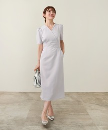 Liala×PG（リアラバイピージー）の「半袖 パール付き カシュクール ワンピース Liala×PG（ワンピース）」