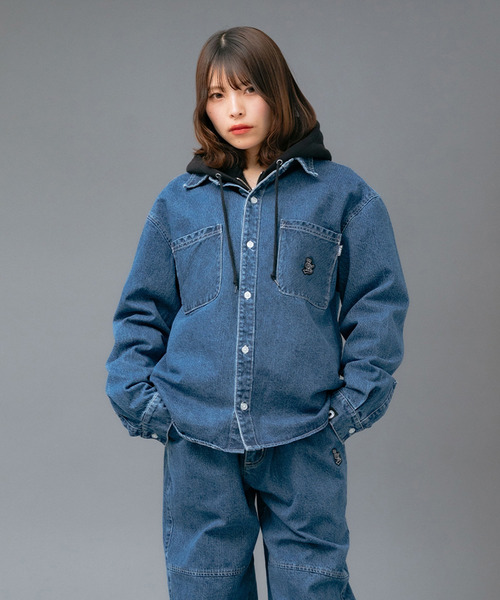 EXAMPLE(エグザンプル)の「EXAMPLE EX PATCH DENIM L/S SHIRTS(シャツ/ブラウス・メンズ・ブルー/インディゴブルー・XL/L/M)」の2枚目の写真