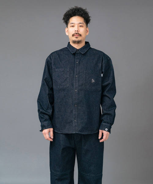 EXAMPLE(エグザンプル)の「EXAMPLE EX PATCH DENIM L/S SHIRTS(シャツ/ブラウス・メンズ・ブルー/インディゴブルー・XL/L/M)」の3枚目の写真