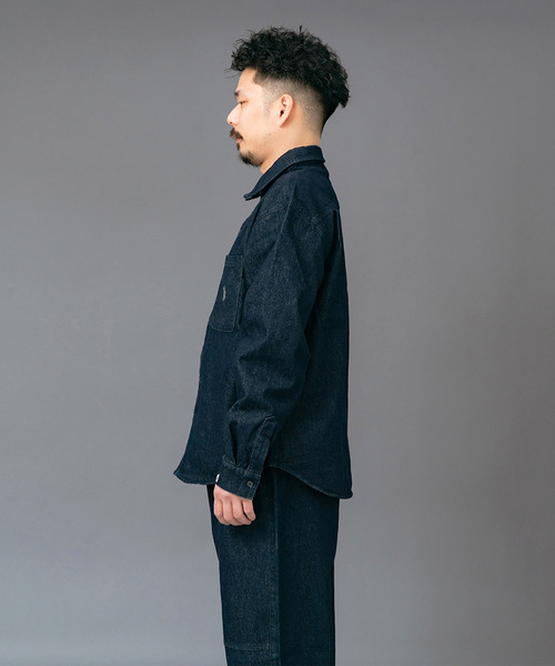 EXAMPLE(エグザンプル)の「EXAMPLE EX PATCH DENIM L/S SHIRTS(シャツ/ブラウス・メンズ・ブルー/インディゴブルー・XL/L/M)」の4枚目の写真