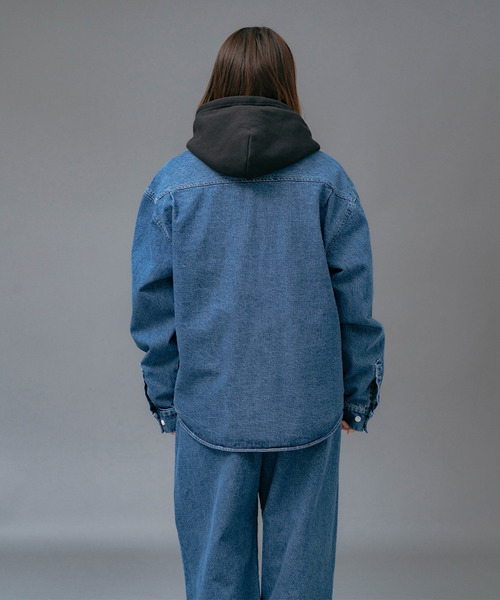 EXAMPLE(エグザンプル)の「EXAMPLE EX PATCH DENIM L/S SHIRTS(シャツ/ブラウス・メンズ・ブルー/インディゴブルー・XL/L/M)」の8枚目の写真