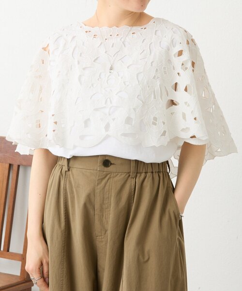 BEARDSLEY(ビアズリー)の「カットワークボレロ(シャツ/ブラウス・レディース・ブラック/ホワイト・FREE)」の3枚目の写真