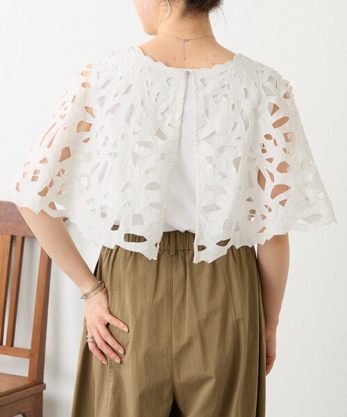 BEARDSLEY(ビアズリー)の「カットワークボレロ(シャツ/ブラウス・レディース・ブラック/ホワイト・FREE)」の5枚目の写真