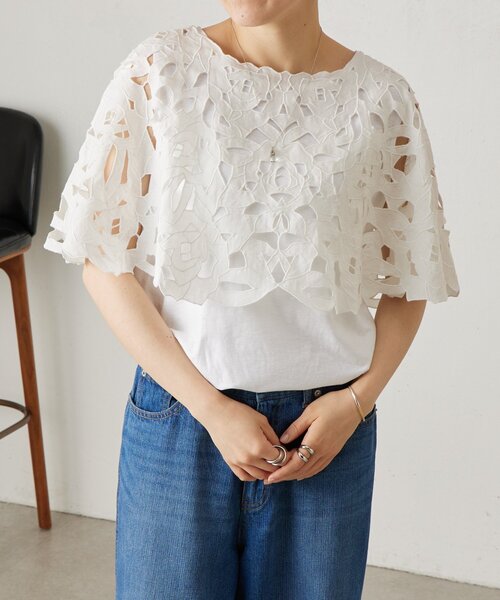 BEARDSLEY(ビアズリー)の「カットワークボレロ(シャツ/ブラウス・レディース・ブラック/ホワイト・FREE)」の10枚目の写真