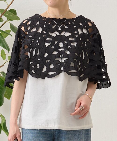 BEARDSLEY(ビアズリー)の「カットワークボレロ(シャツ/ブラウス・レディース・ブラック/ホワイト・FREE)」の16枚目の写真