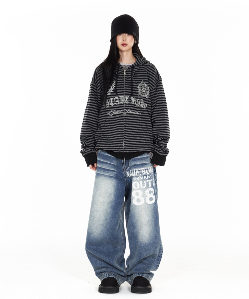 IDWS(アイドンワナセル)の「Proto Stripe Hoodie Zip Up Black(パーカー・レディース・その他・1/2/0)」の16枚目の写真