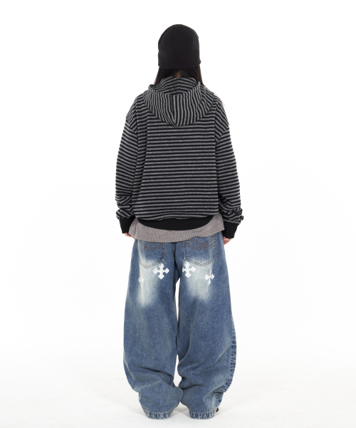 IDWS(アイドンワナセル)の「Proto Stripe Hoodie Zip Up Black(パーカー・レディース・その他・1/2/0)」の6枚目の写真