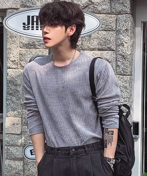 NOWLE(ノウル)の「【NOWLE】カットオフエッジ 凹凸テクスチャー リラックスフィット カットソー(Tシャツ/カットソー・メンズ・ブラック/グレー・MEDIUM/LARGE/X-LARGE)」の14枚目の写真