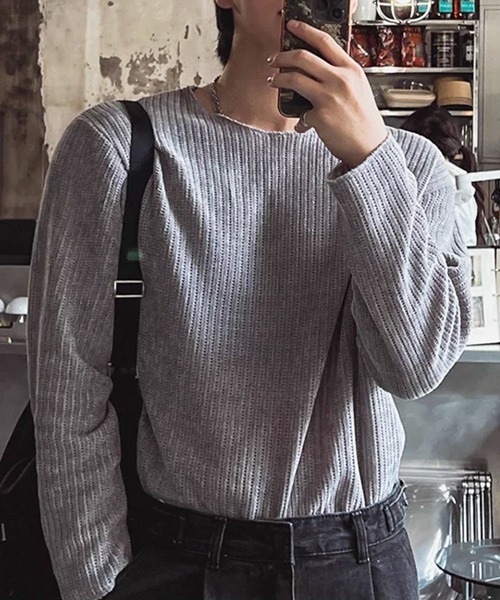 NOWLE(ノウル)の「【NOWLE】カットオフエッジ 凹凸テクスチャー リラックスフィット カットソー(Tシャツ/カットソー・メンズ・ブラック/グレー・MEDIUM/LARGE/X-LARGE)」の18枚目の写真