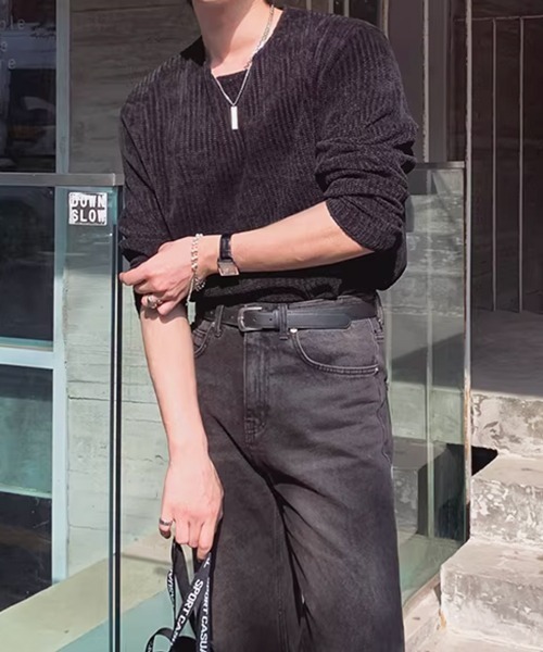 NOWLE(ノウル)の「【NOWLE】カットオフエッジ 凹凸テクスチャー リラックスフィット カットソー(Tシャツ/カットソー・メンズ・ブラック/グレー・MEDIUM/LARGE/X-LARGE)」の10枚目の写真