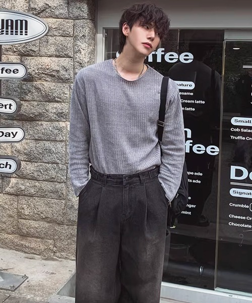 NOWLE(ノウル)の「【NOWLE】カットオフエッジ 凹凸テクスチャー リラックスフィット カットソー(Tシャツ/カットソー・メンズ・ブラック/グレー・MEDIUM/LARGE/X-LARGE)」の20枚目の写真