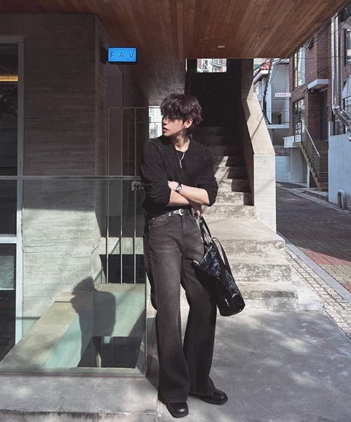 NOWLE(ノウル)の「【NOWLE】カットオフエッジ 凹凸テクスチャー リラックスフィット カットソー(Tシャツ/カットソー・メンズ・ブラック/グレー・MEDIUM/LARGE/X-LARGE)」の7枚目の写真