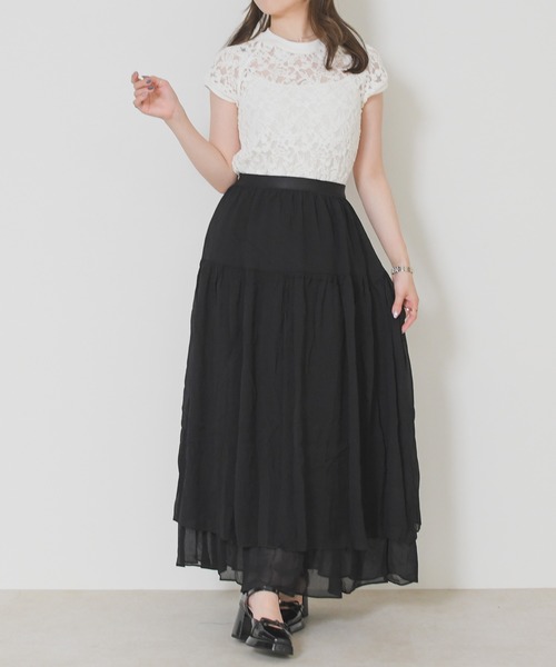 MISCH MASCH(ミッシュマッシュ)の「2026春夏新作 エアリーシアープリーツスカート(スカート・レディース・ブラック・フリ-)」の4枚目の写真