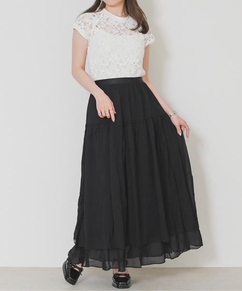MISCH MASCH(ミッシュマッシュ)の「2026春夏新作 エアリーシアープリーツスカート(スカート・レディース・ブラック・フリ-)」の2枚目の写真