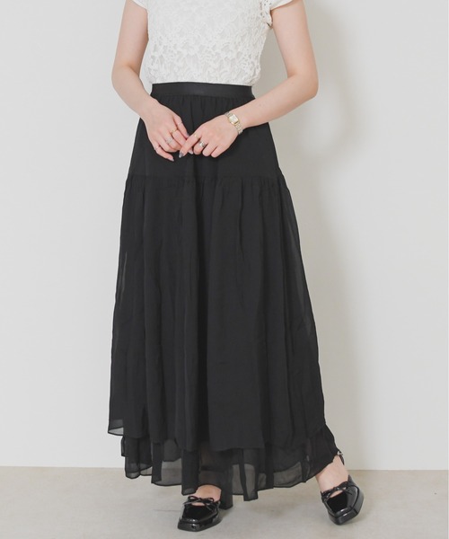MISCH MASCH(ミッシュマッシュ)の「2026春夏新作 エアリーシアープリーツスカート(スカート・レディース・ブラック・フリ-)」の5枚目の写真