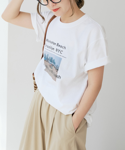 Spick & Span(スピックアンドスパン)の「ANGE IN DISGUISE/アンジ イン ディスガイズ Manhattan Beach Brooklyn(Tシャツ/カットソー・レディース・ホワイト/ブラック系その他・MEDIUM)」の8枚目の写真
