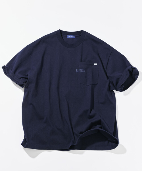 NAUTICA（ノーティカ）の「NAUTICA/ノーティカ ビッグシルエット ヒドゥンロゴ ショートスリーブ ポケットTシャツ（Tシャツ/カットソー・メンズ・ライトグレー/ブラック/ホワイト/ネイビー・SMALL/MEDIUM/LARGE/X-LARGE）」の11枚目の写真