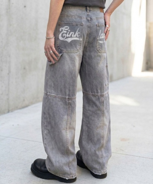 Megil(メギル)の「ワイドカーブデニムパンツ(デニムパンツ・レディース・ブルー・LARGE/MEDIUM/SMALL)」の1枚目の写真