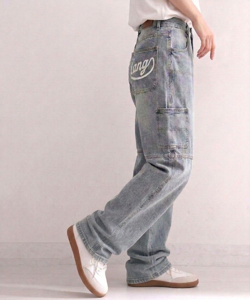 Megil(メギル)の「ワイドカーブデニムパンツ(デニムパンツ・レディース・ブルー・LARGE/MEDIUM/SMALL)」の5枚目の写真