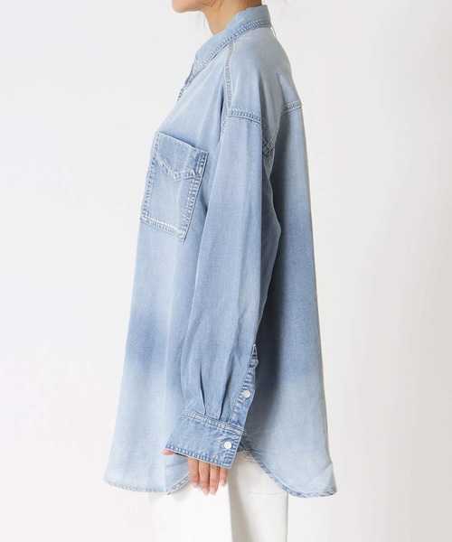 Jines（ジネス）の「テンセルデニムシャツ（シャツ/ブラウス・レディース・ブラック/ブルー・38）」の4枚目の写真