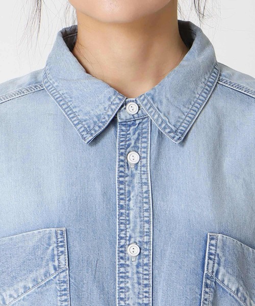 Jines（ジネス）の「テンセルデニムシャツ（シャツ/ブラウス・レディース・ブラック/ブルー・38）」の6枚目の写真